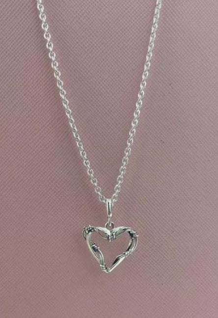 Collar corazon espinado y cadena