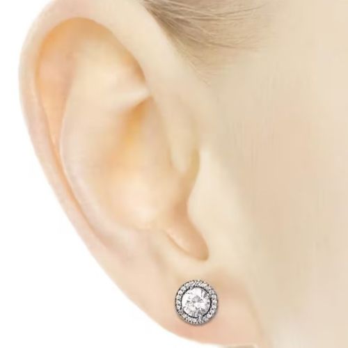 Aretes redondo zirconia elegante Pandora