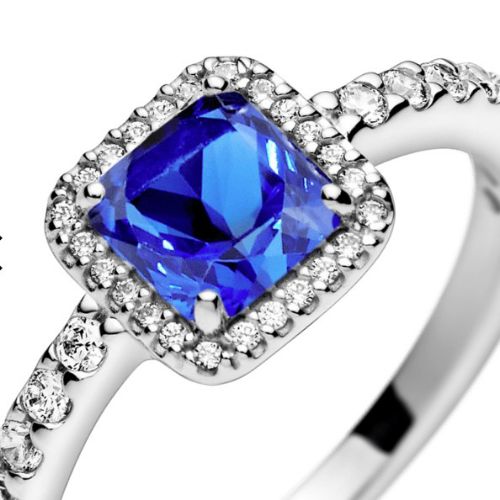 Anillo cuadrado azul