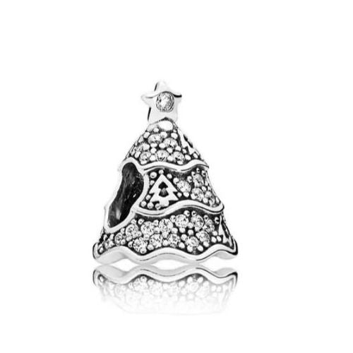Charm Navidad Arbol Plata