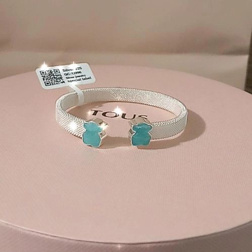 Tous pulsera plata 2 osos verde