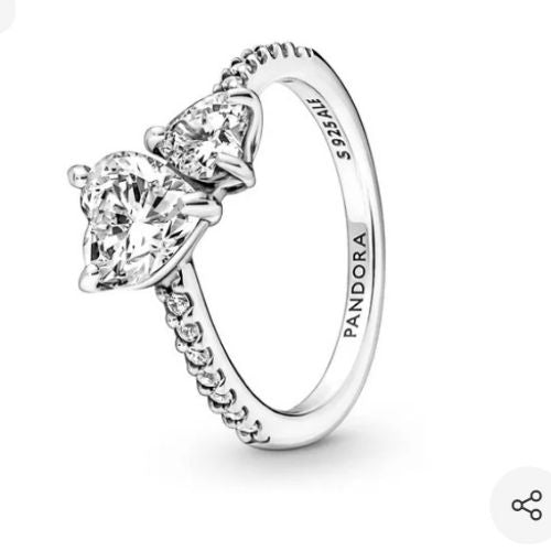 Anillo doble corazon