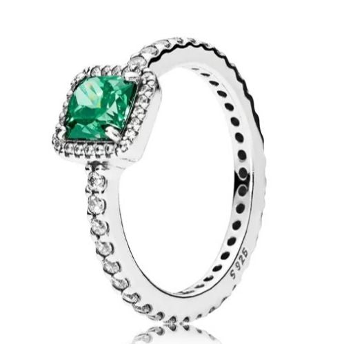 Anillo cuadrado verde