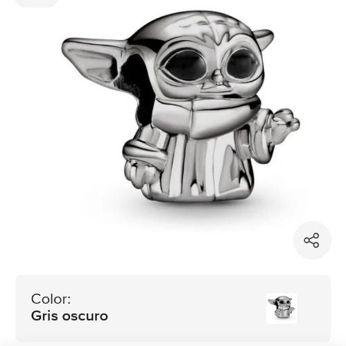 Charm Starwars Baby Yoda Black