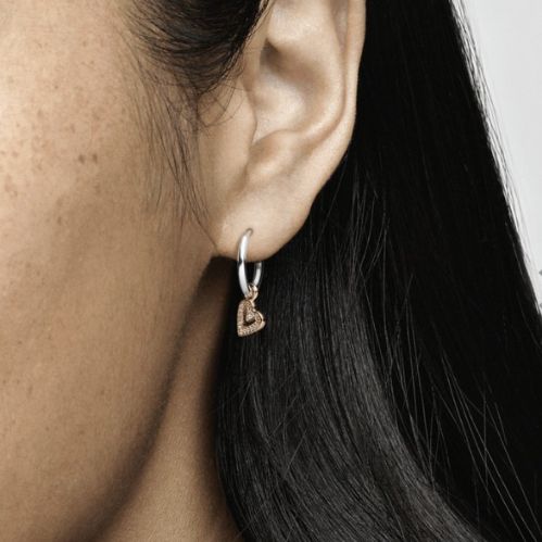 Aretes forever corazon gold rose