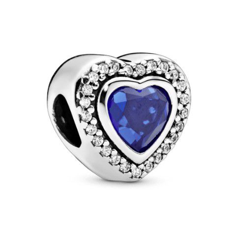 Charm corazon azul resplandeciente