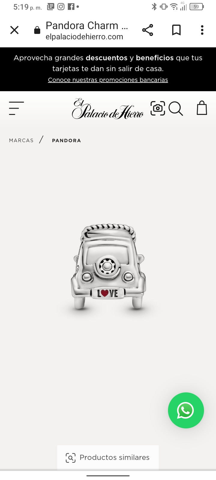 Charm Carro Pandora