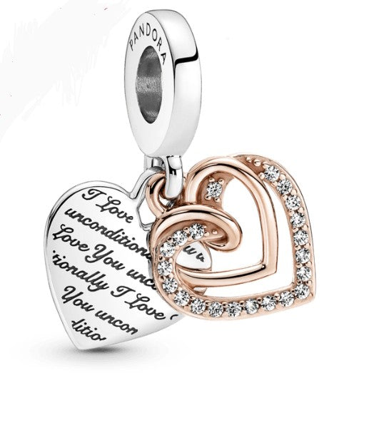 Charm corazon doble infinito