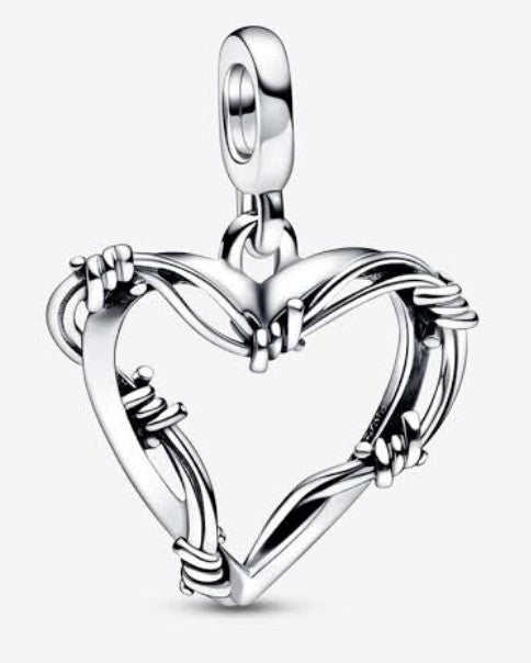 Collar corazon espinado y cadena