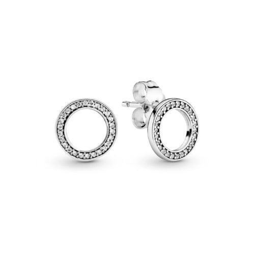 Aretes boton circulo Reluciente Pandora