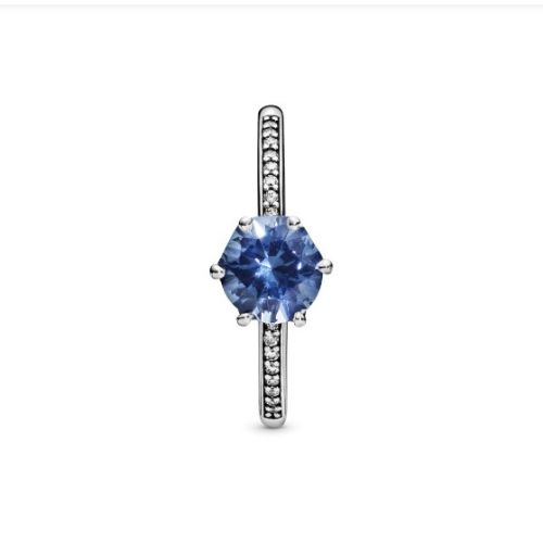 Anillo corona azul deslumbrante