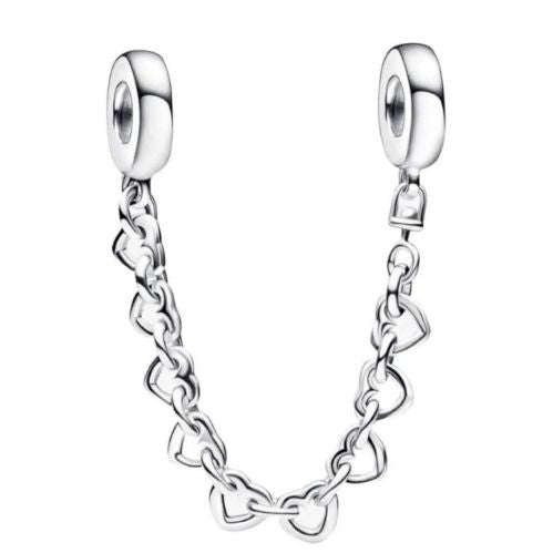 Charm cadena de seguridad eslabon de corazones