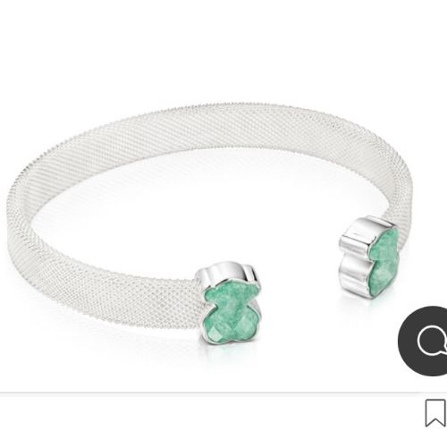 Tous pulsera plata 2 osos verde