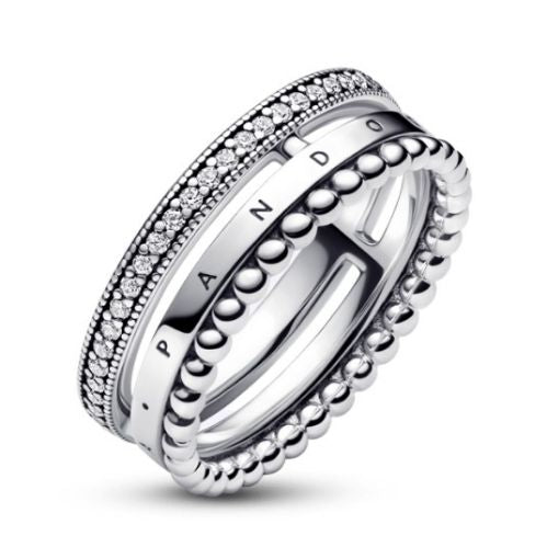 Anillo con pave y abalorios