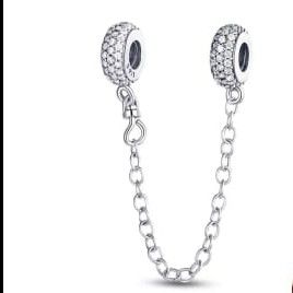 Charm cadena de seguridad zirconias