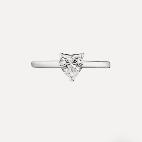 Anillo solitario corazon