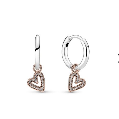 Aretes forever corazon gold rose