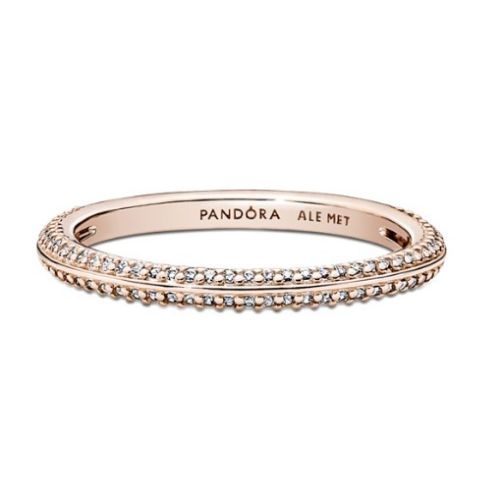 Anillo Pave Rosa Brillantes