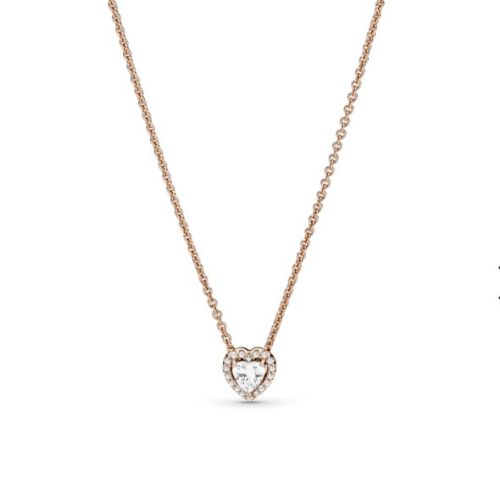 Collar corazon brillante gold rose