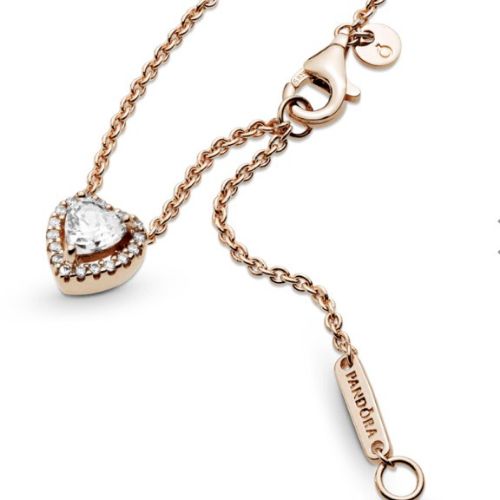 Collar corazon brillante gold rose