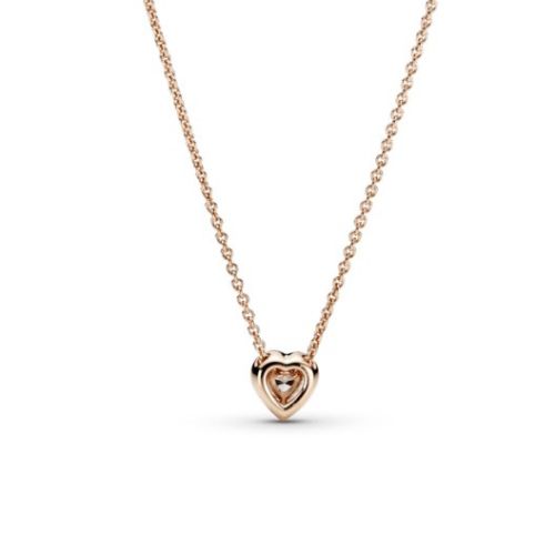 Collar corazon brillante gold rose